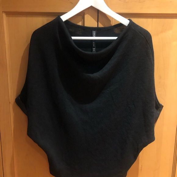 Tana and bee black sweater with leather trim - Picture 1 of 5